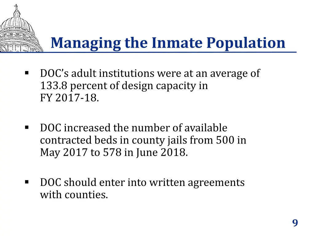 managing the inmate population