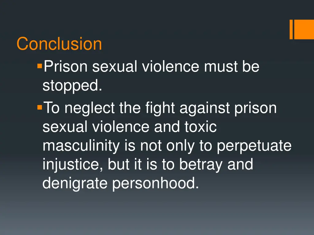 conclusion prison sexual violence must be stopped