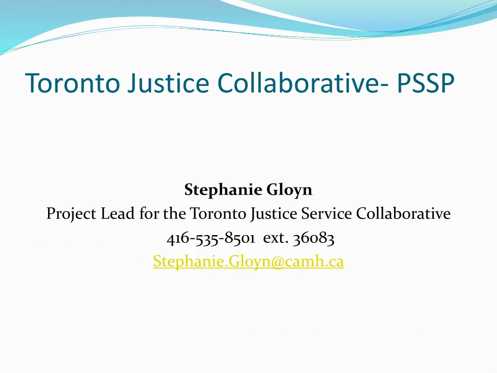 toronto justice collaborative pssp