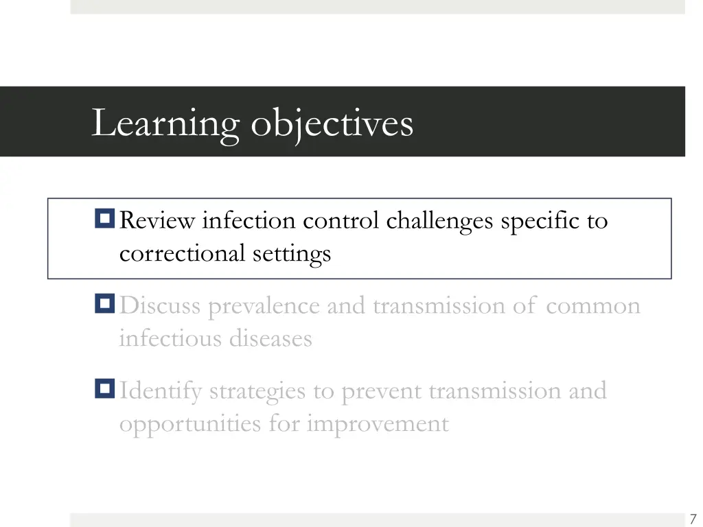 learning objectives 1