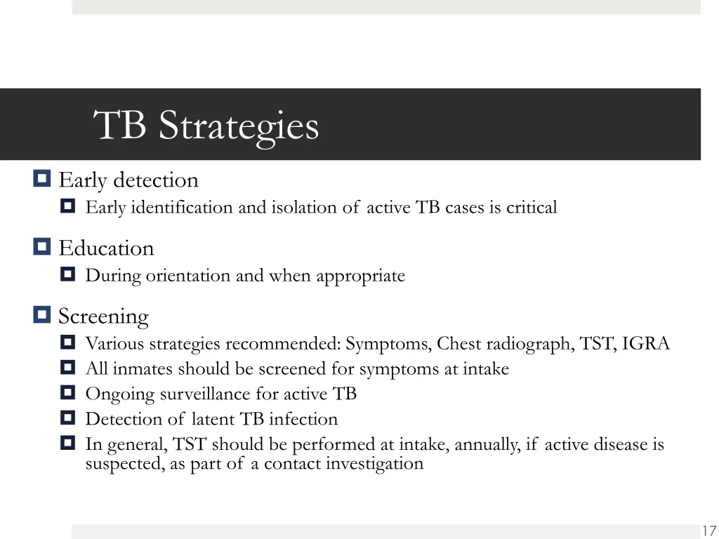 tb strategies