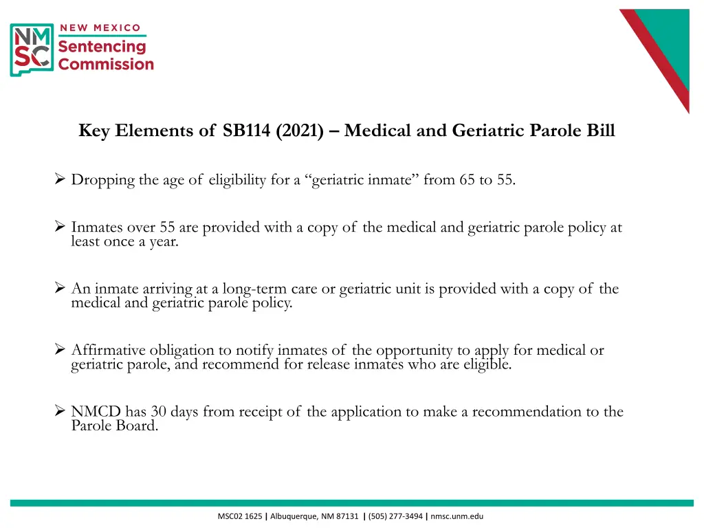 key elements of sb114 2021 medical and geriatric