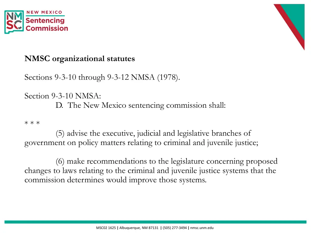 nmsc organizational statutes