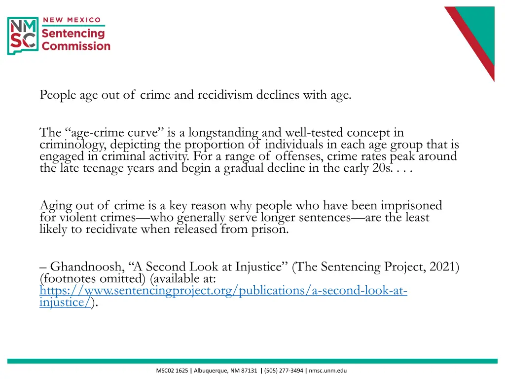 people age out of crime and recidivism declines