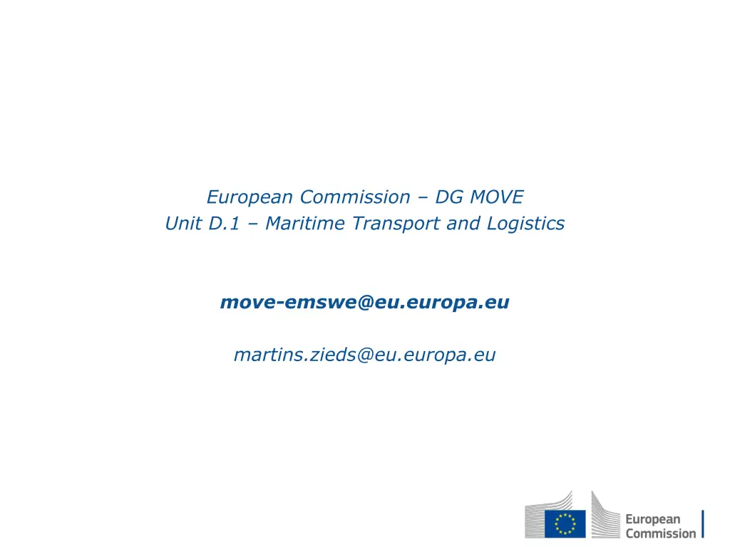 european commission dg move unit d 1 maritime