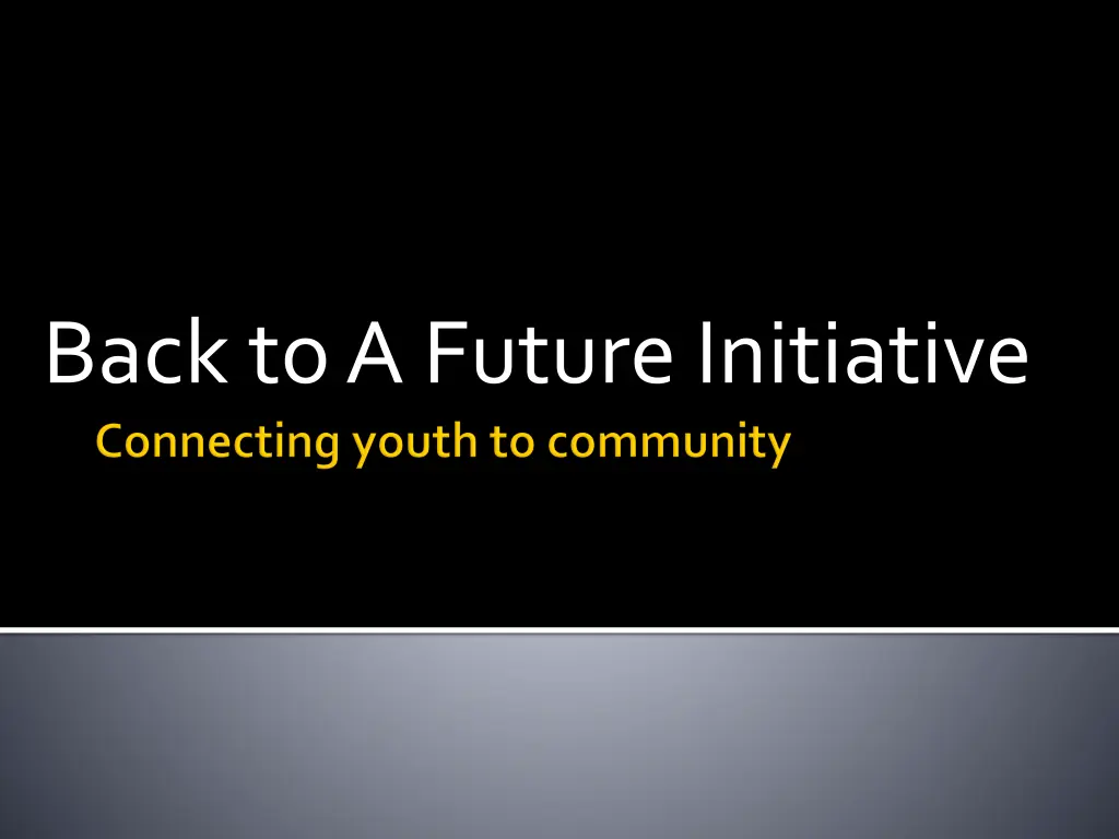 back to a future initiative