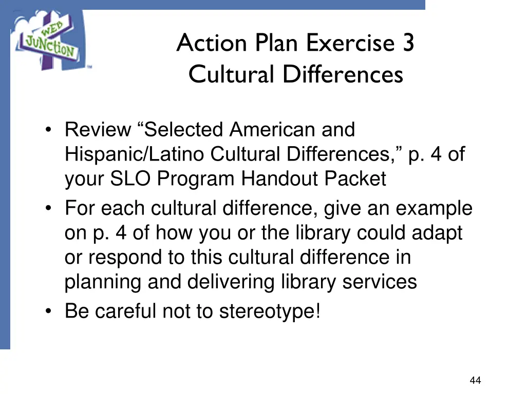 action plan exercise 3 cultural differences