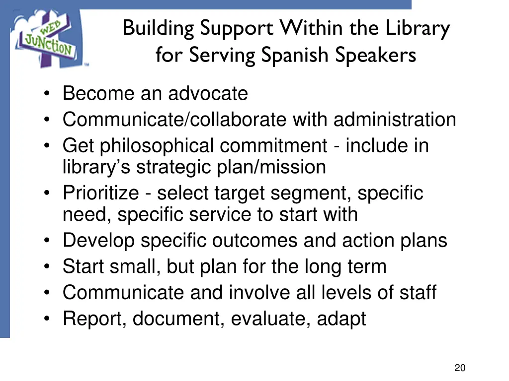 building support within the library for serving