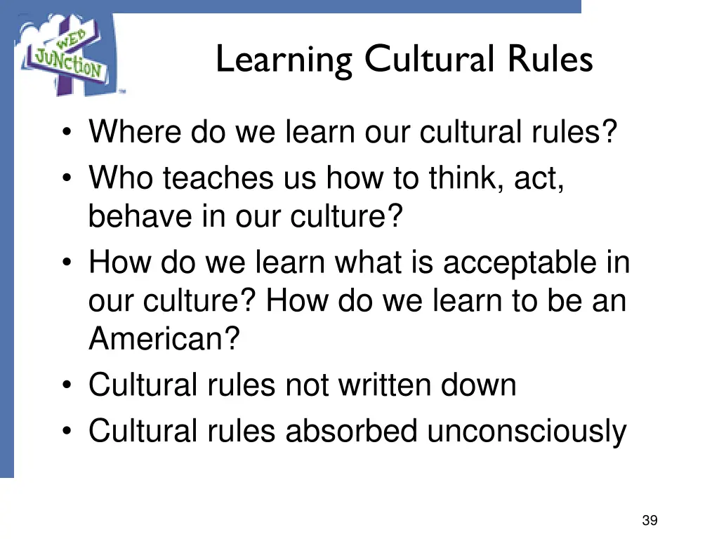 learning cultural rules