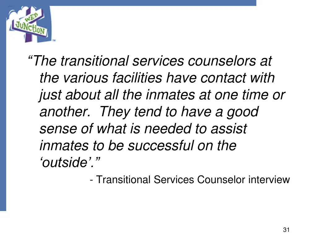 the transitional services counselors