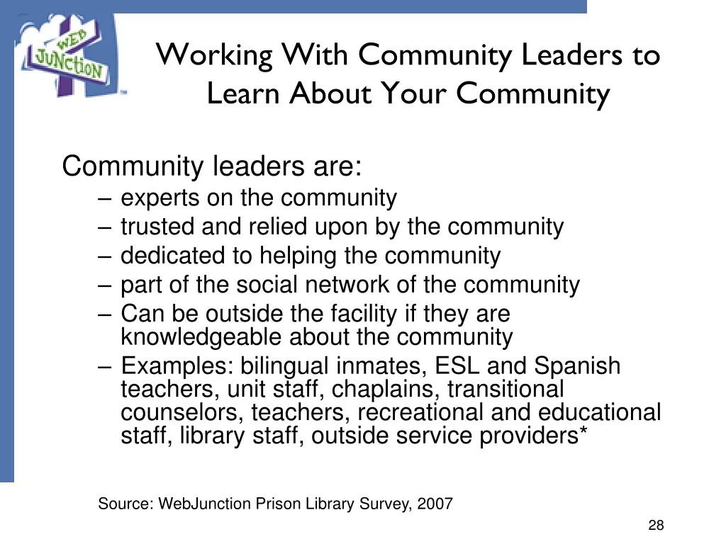 working with community leaders to learn about