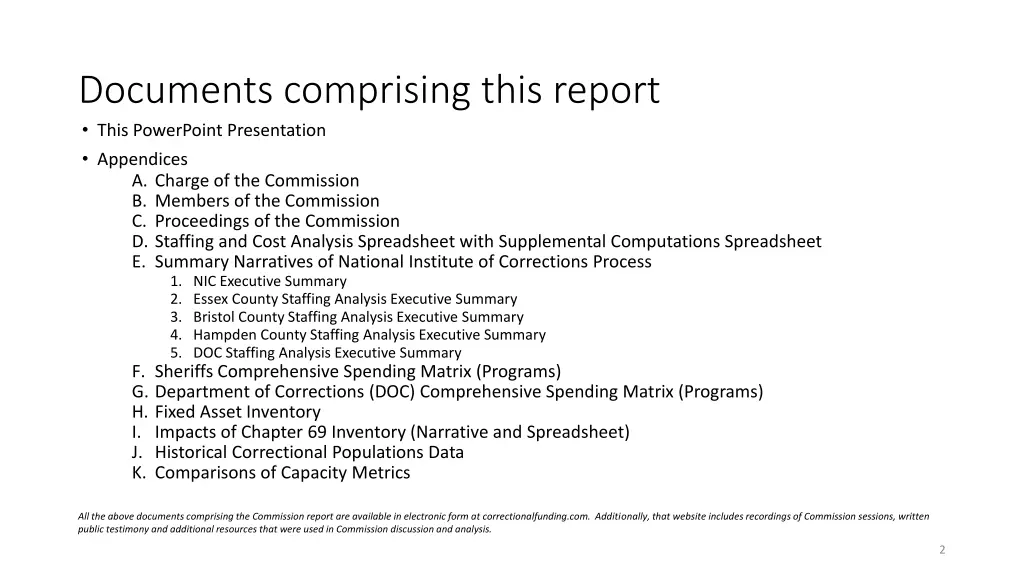 documents comprising this report this powerpoint