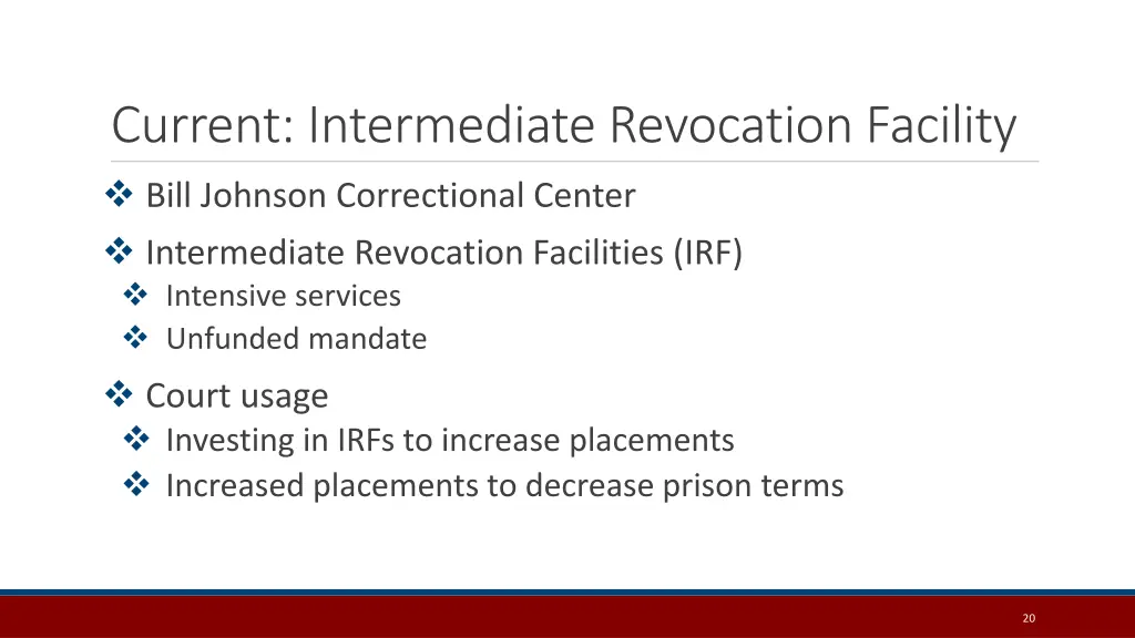 current intermediate revocation facility bill