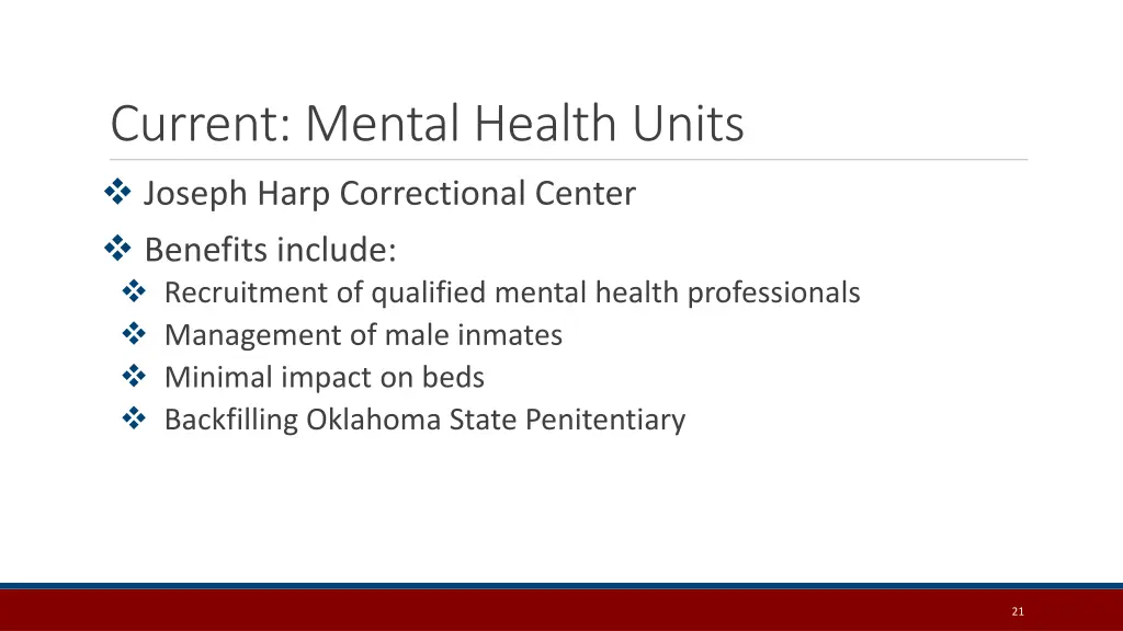 current mental health units joseph harp