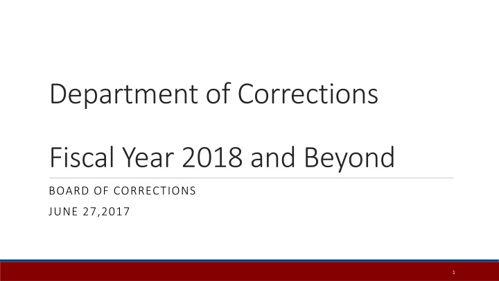 department of corrections