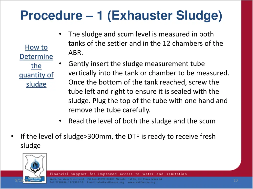 procedure 1 exhauster sludge 1