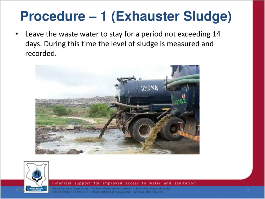 procedure 1 exhauster sludge