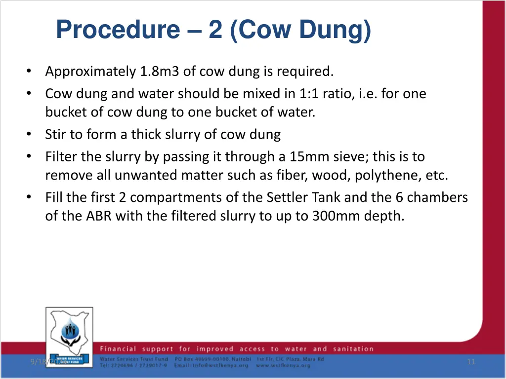 procedure 2 cow dung