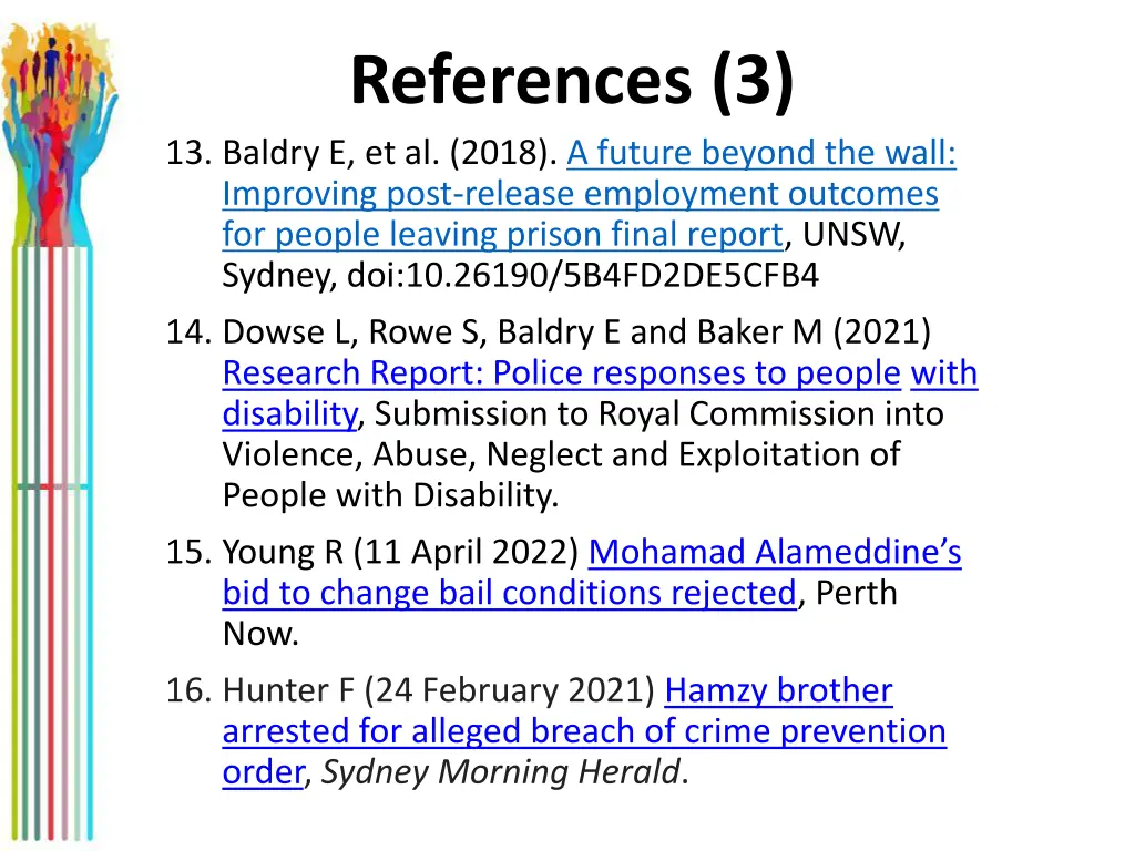 references 3 13 baldry e et al 2018 a future