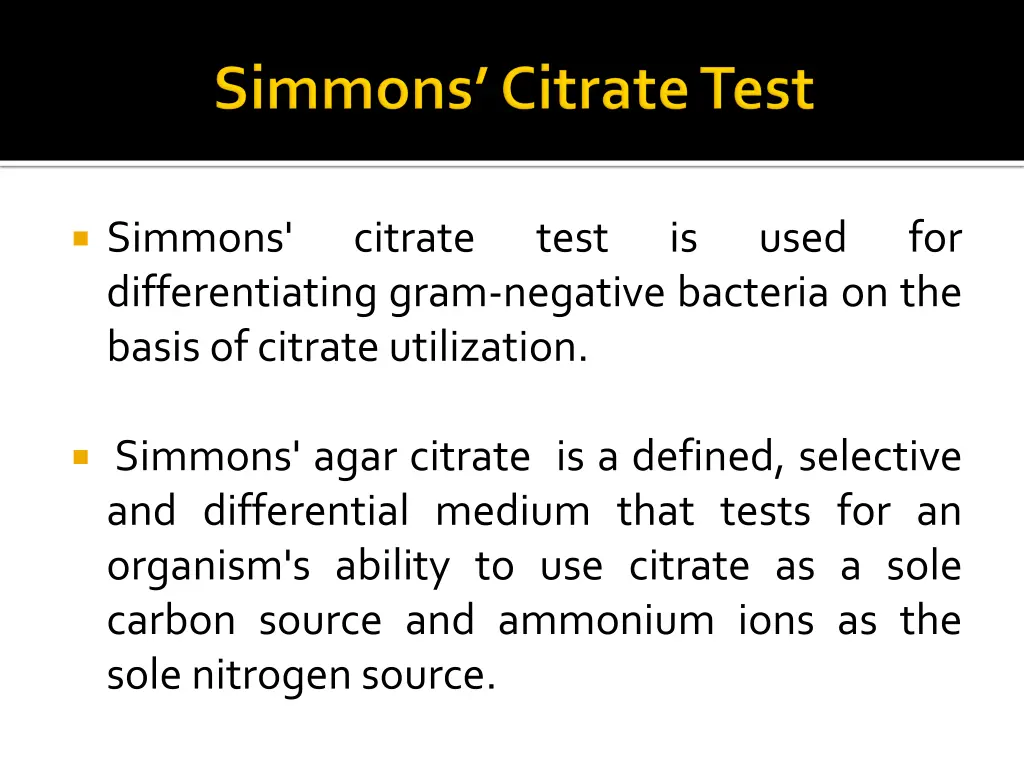 simmons differentiating gram negative bacteria