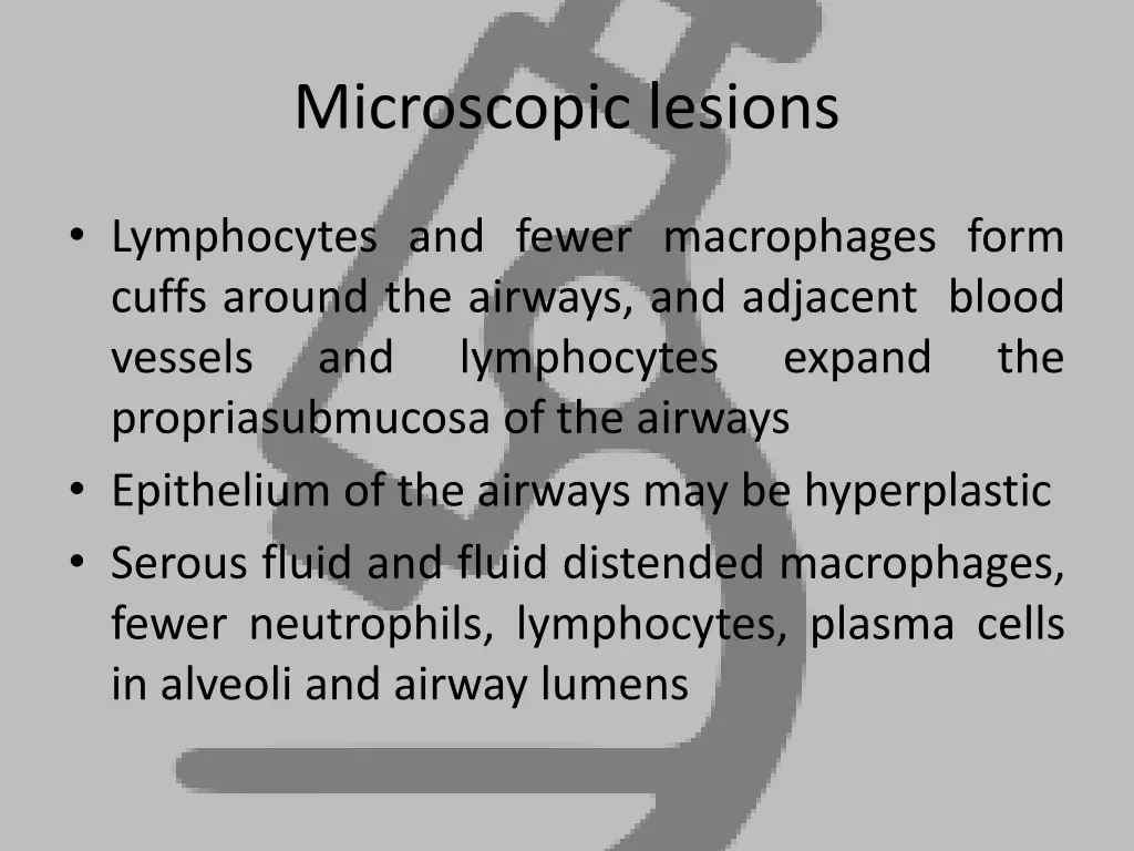 microscopic lesions