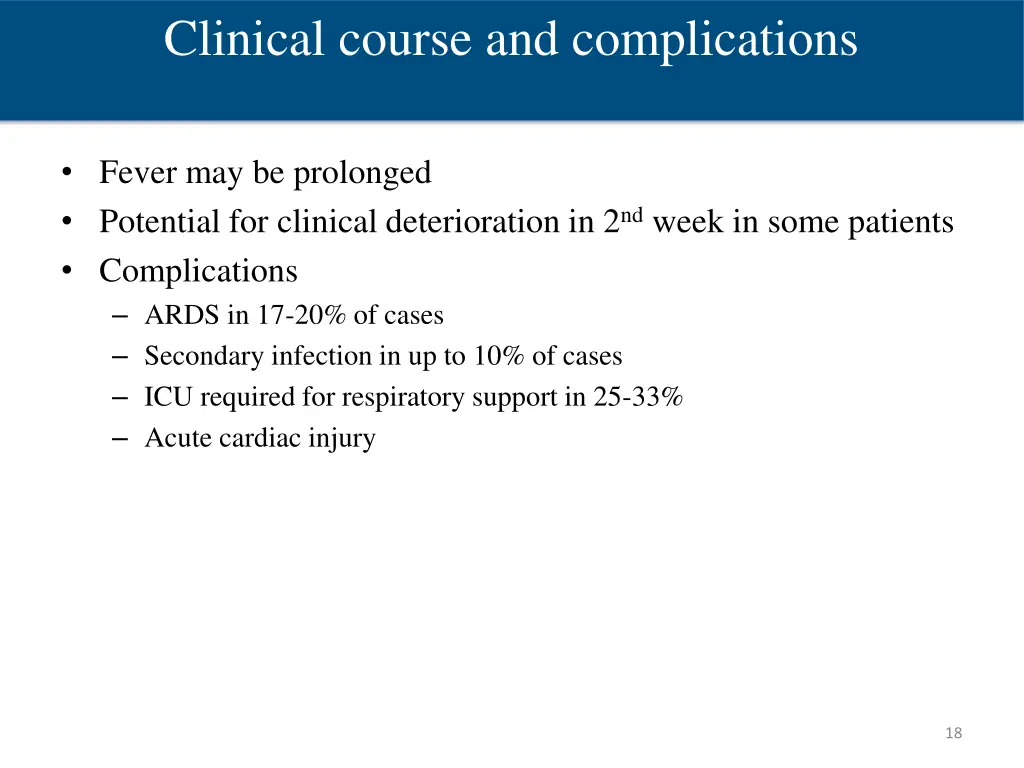 clinical course and complications