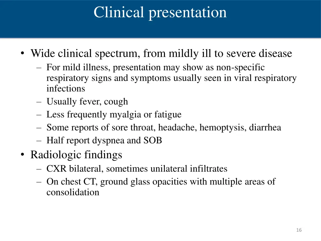 clinical presentation