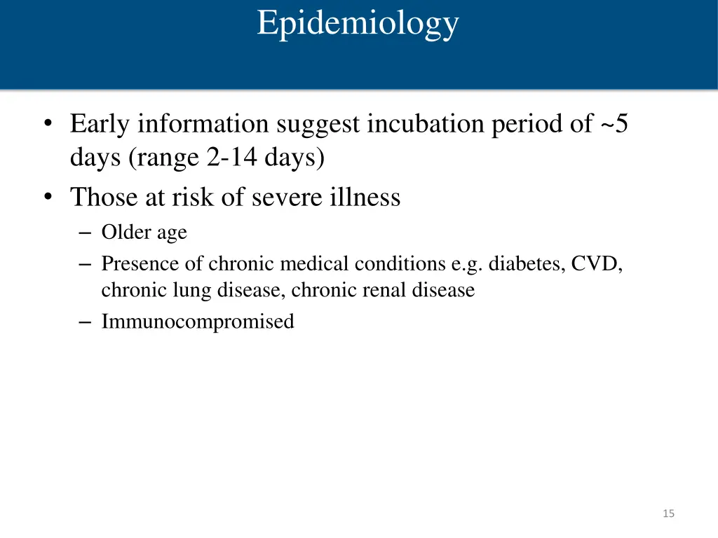 epidemiology