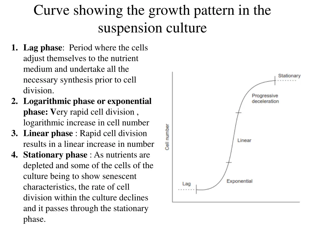 curve showing the growth pattern