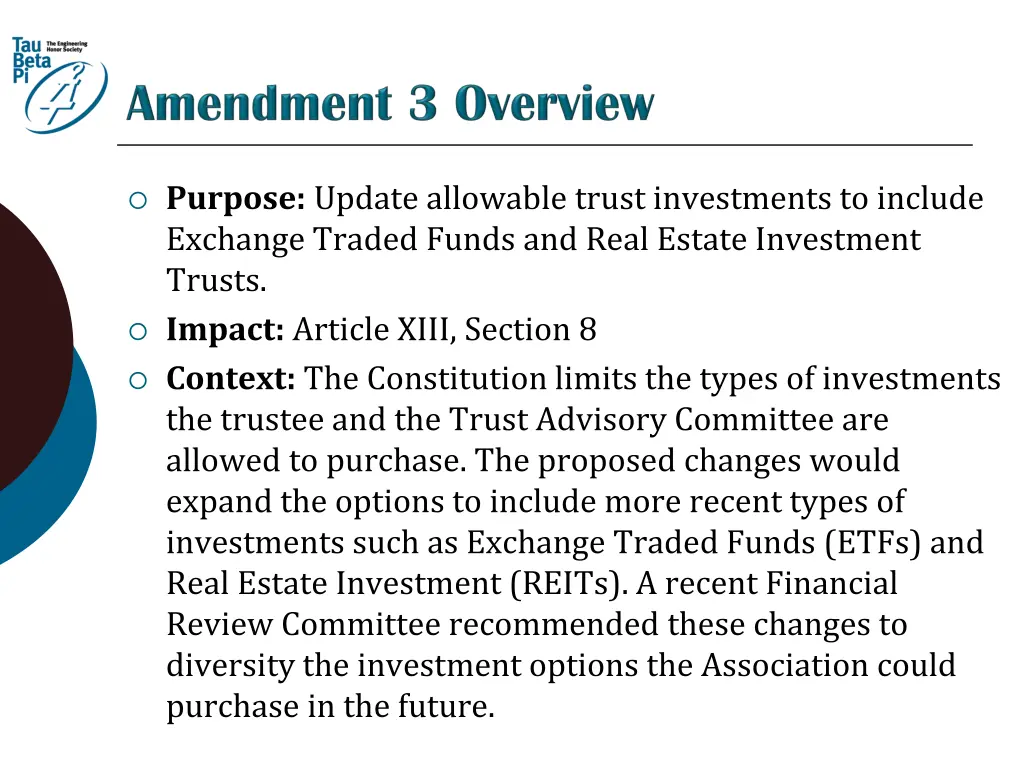 purpose update allowable trust investments