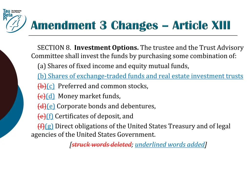 section 8 investment options the trustee