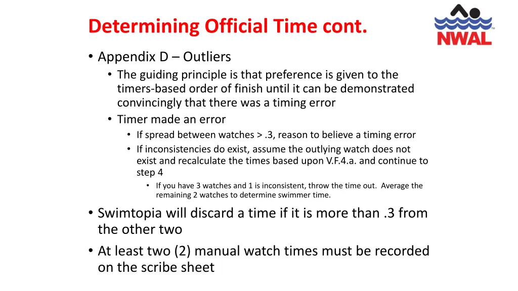 determining official time cont