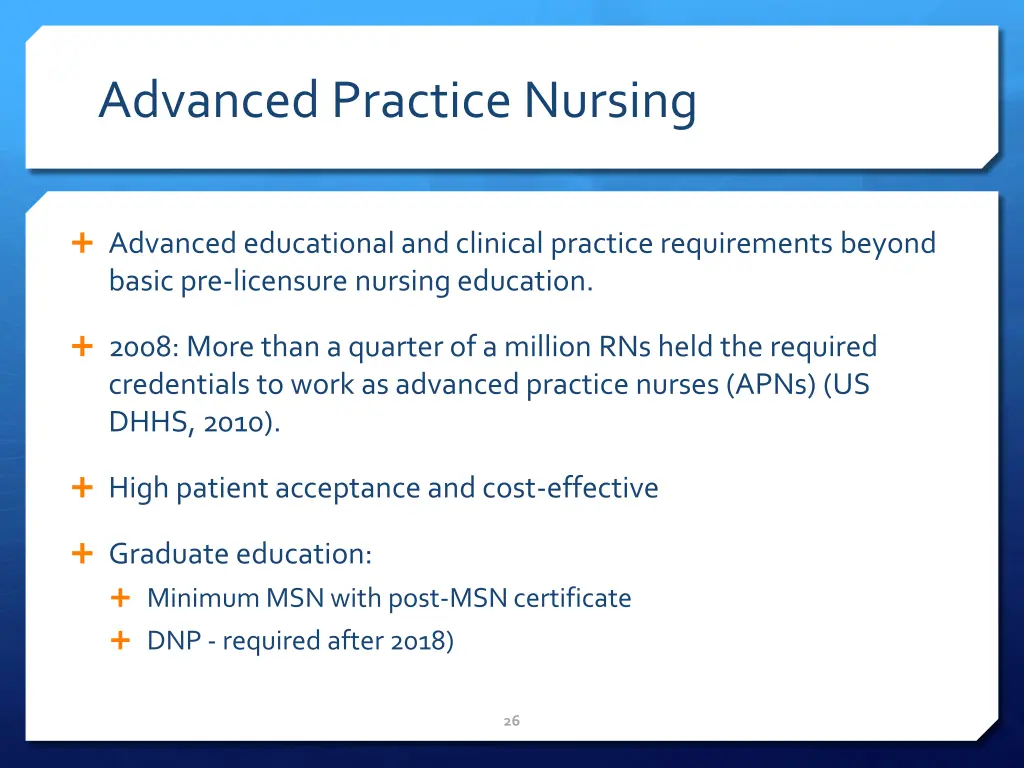 advanced practice nursing