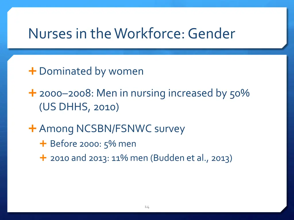 nurses in the workforce gender