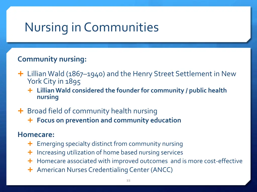 nursing in communities