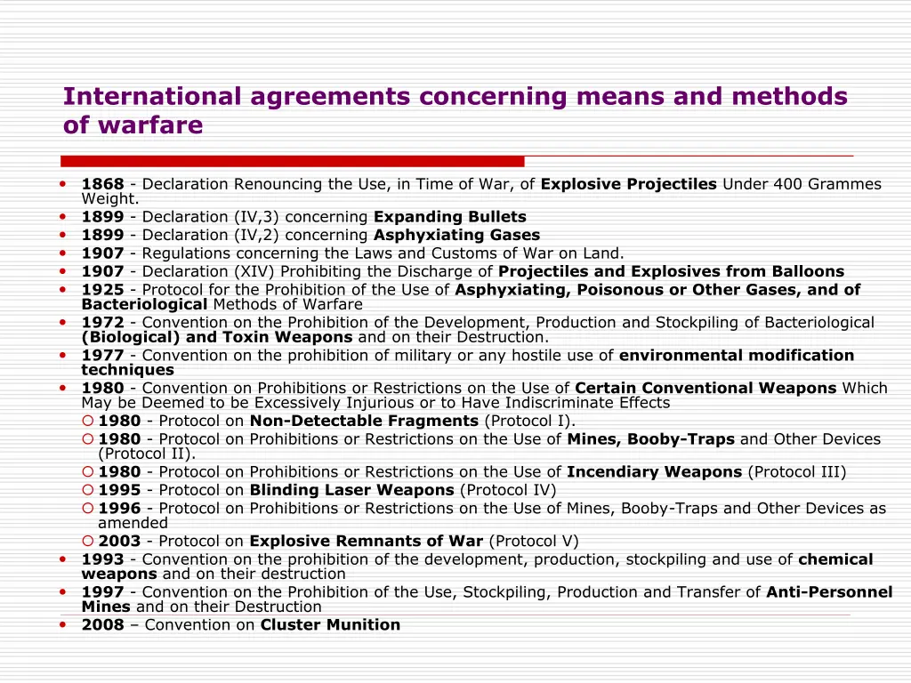 international agreements concerning means