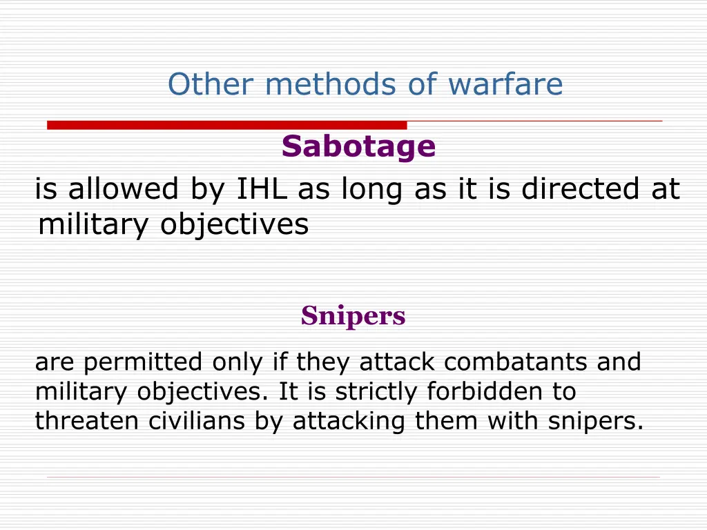 other methods of warfare