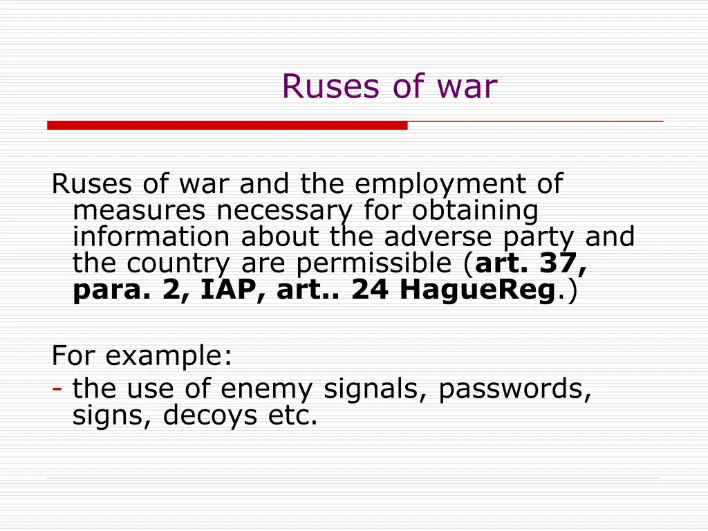 ruses of war