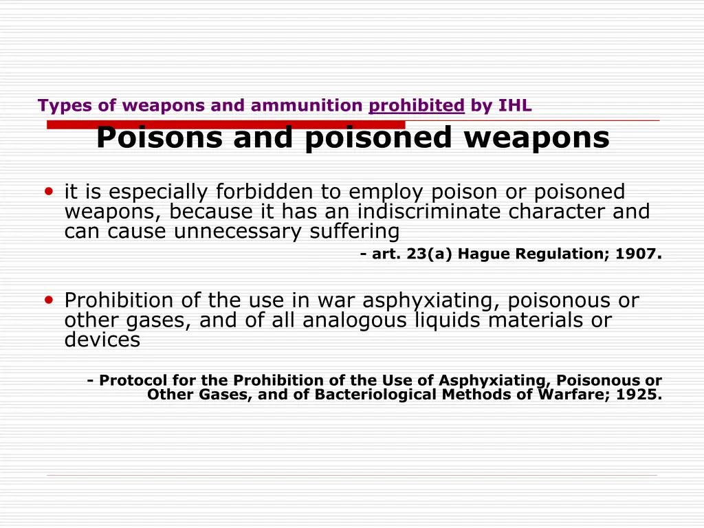 types of weapons and ammunition prohibited 1