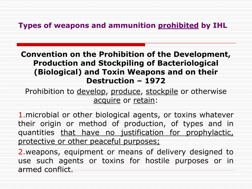 types of weapons and ammunition prohibited by ihl 2