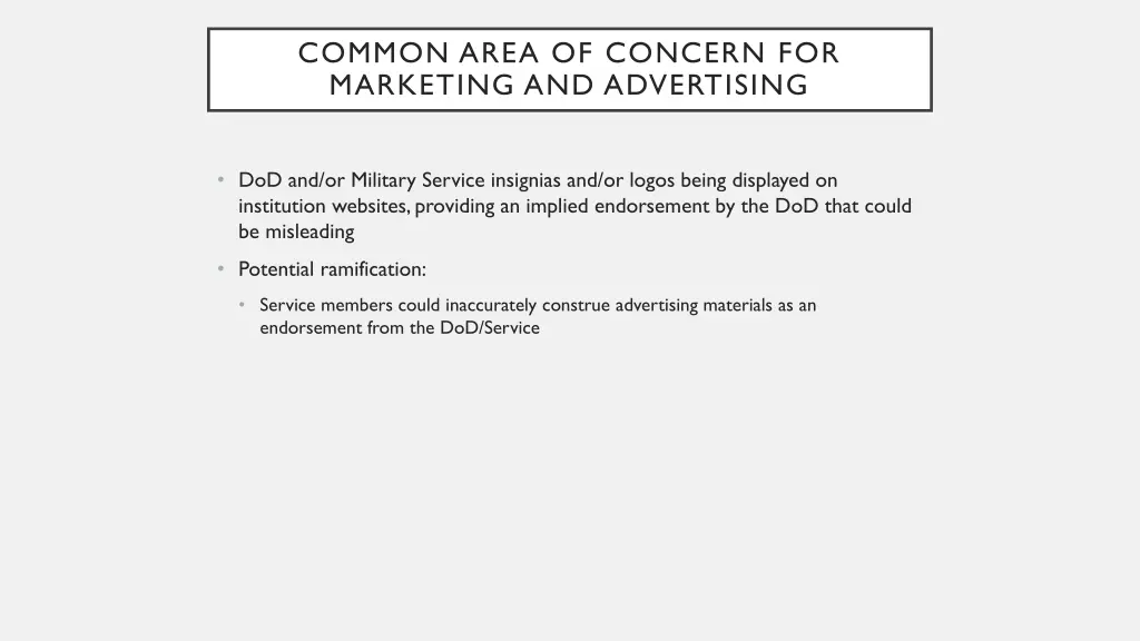 common area of concern for marketing