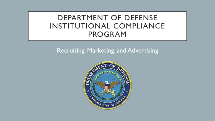 department of defense institutional compliance