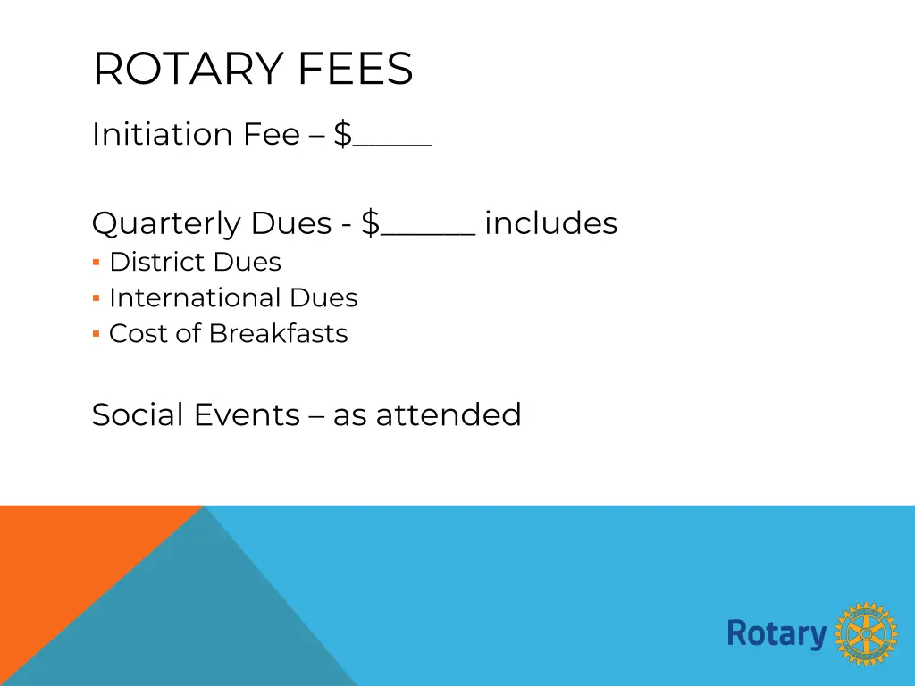 rotary fees