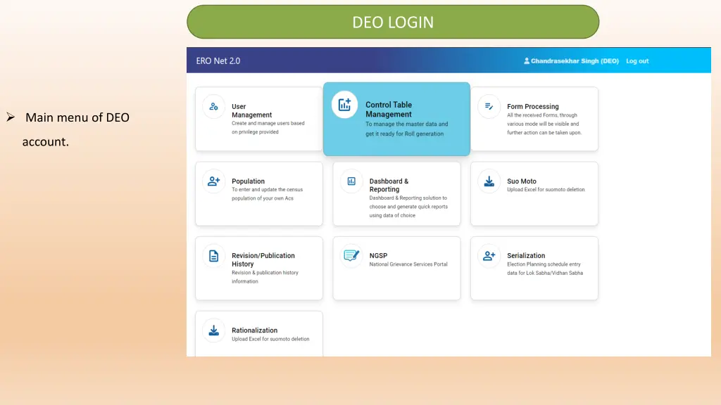 deo login