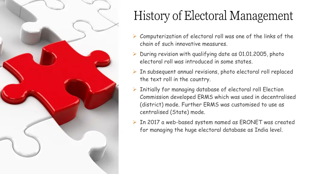 history of electoral management 1