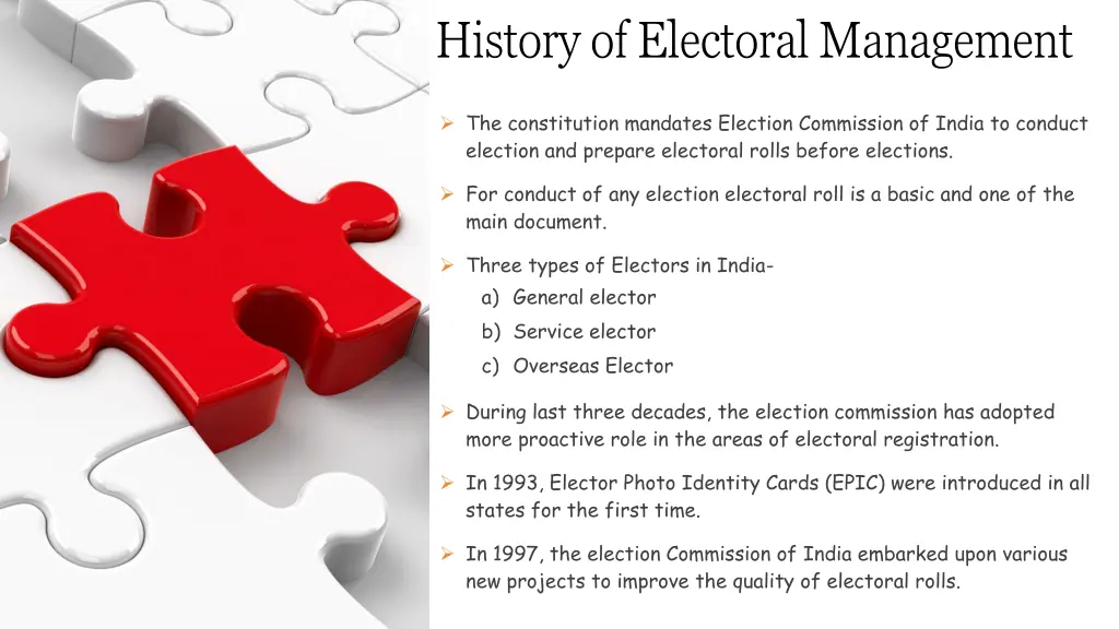 history of electoral management