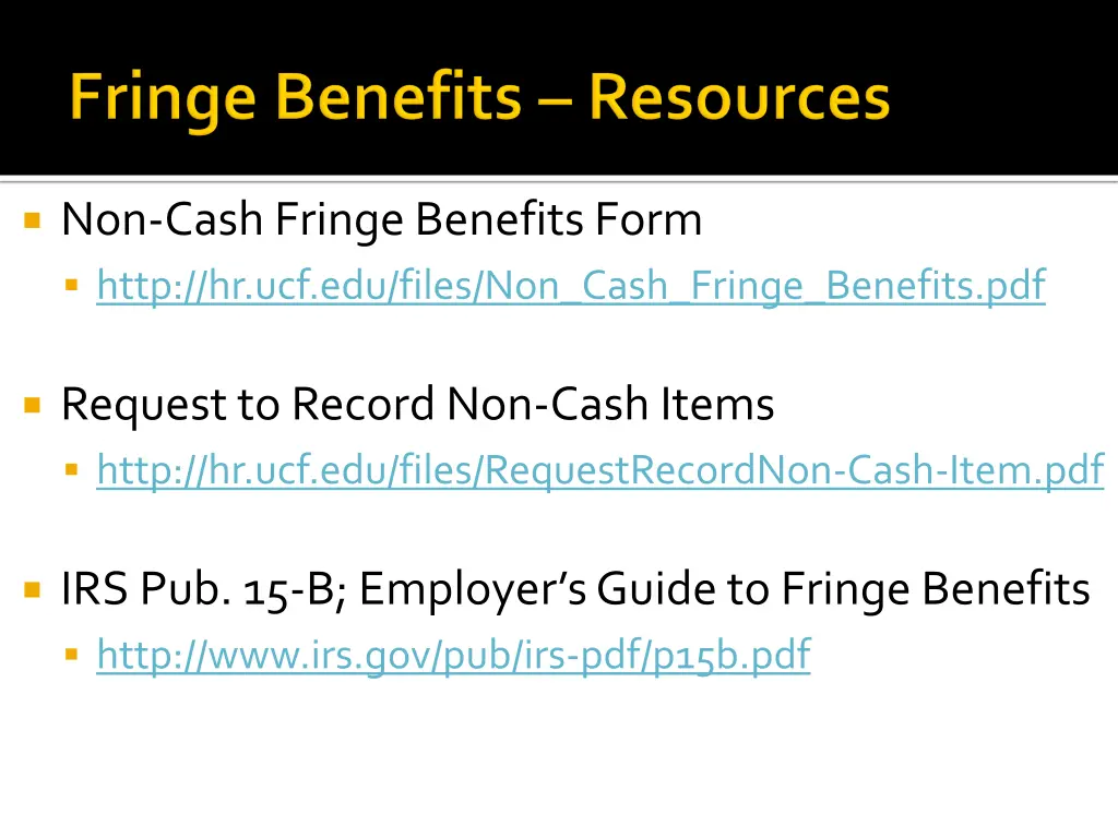 non cash fringe benefits form http