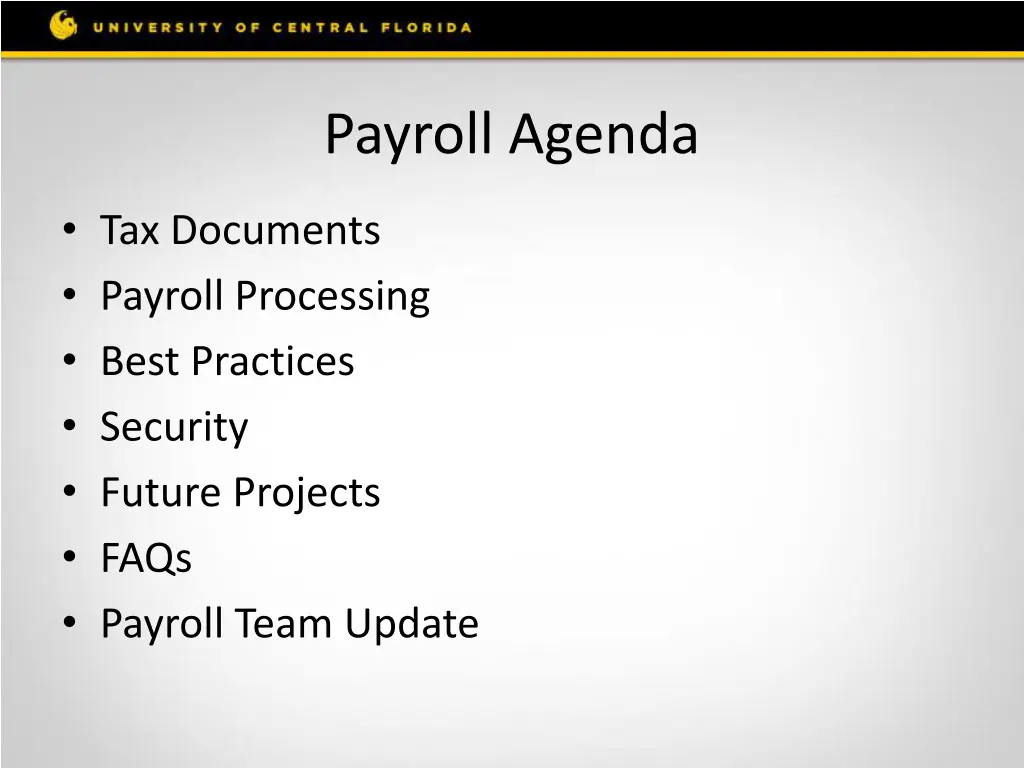 payroll agenda