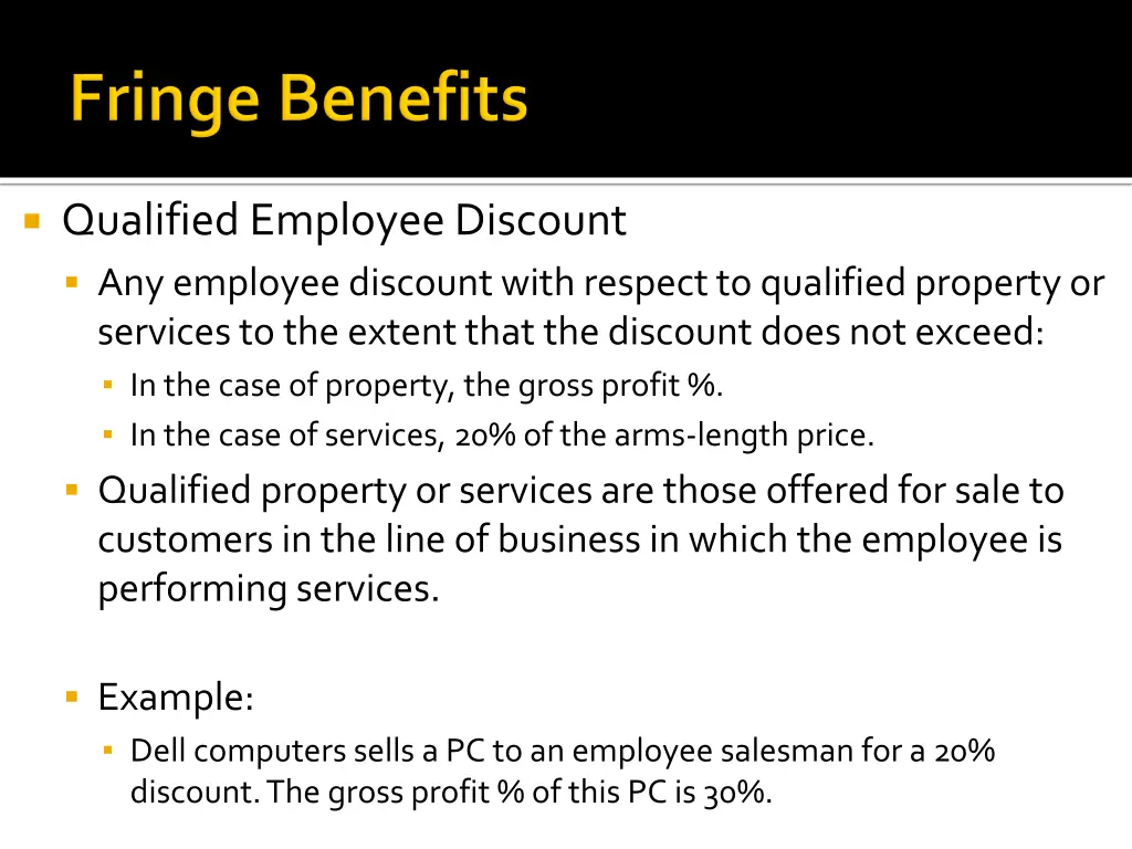 qualified employee discount any employee discount