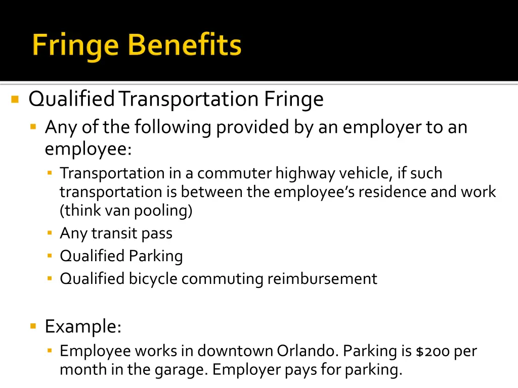 qualified transportation fringe